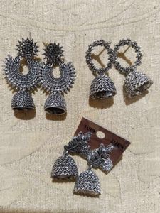 3 Pack Of Pretty Silver Earrings