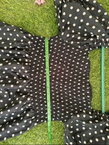 Black Polka Dot Flare Dress