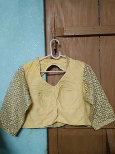 Beige colour Collar neck👔 Embellished Blouse