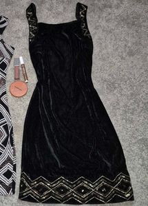 Black Velvet Sequin Bodycon