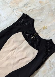 Elegant Black and Beige Maxi Dress🎀✨