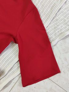 Vibrant Red Casual Top