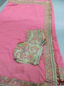 Beautiful Pink Embroidered Saree