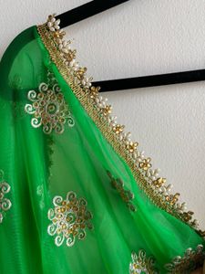 Brand new designer heavy embroidered Green Dupatta
