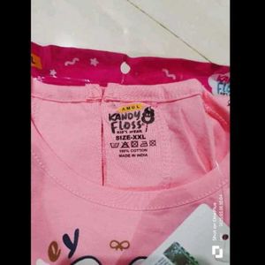 Cute Pink Bear Print Dress &amp; Panty Set