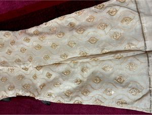 Elegant Cream &amp; Gold Embroidered Kurta Set