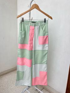 Patchwork Wide Leg Trousers