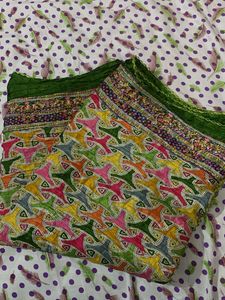 Pakistani Embroidered Green Kurta