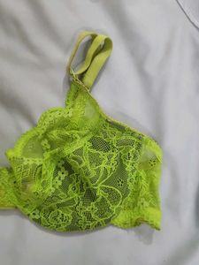 Neon Green Lace Bra