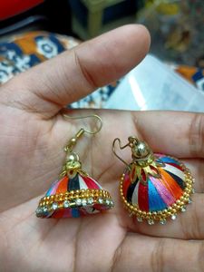 Handcrafted 💞Silk Thread Jhumka Earrings✨
