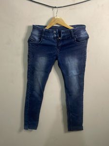 High-Waisted Blue Denim Jeans