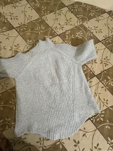 Cozy Gray Knit Turtleneck Sweater