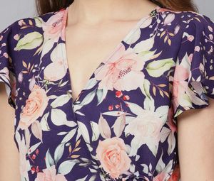 Floral Print Peplum Top
