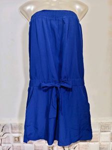 Vibrant Blue Strapless Mini Dress