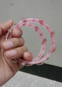 Pink &amp; Crystal Bangle Set