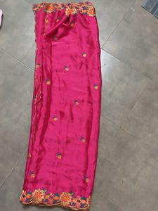 Embroidered Pink Silk lehanga choli