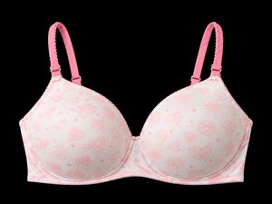 (NEW) Cute Pink Heart Print Bra