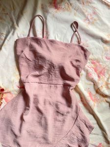 Pink Bow Tie Back Mini Dress