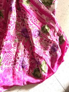 Beautiful Pink Floral Saree