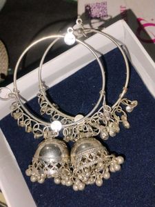 Stylish Silver Jhumka Earrings