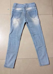 Light Wash Distressed Jeans with Heart Detail