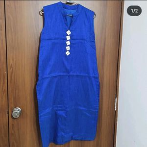 Blue Sleeveless Kurta