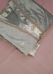 Elegant Grey Kurta Set with Palazzo Pants