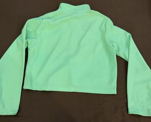 Lime Green Ribbed Button-Up Top
