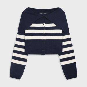 Mixxo Korean Sailor Collar Striped Cardigan – Cute