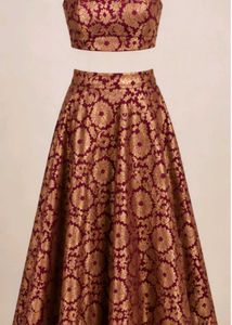 Elegant Brocade Lehenga Choli Set XSmall Size