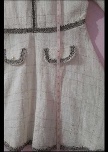 Chanel inspired White Tweed Dress