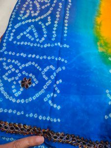 Bandhani Saree  brand new attach blouse piece