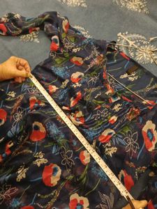 Navy Blue Floral Top