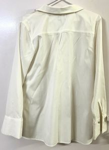 Talbots Oversized Off-White Cotton Collared Shirt