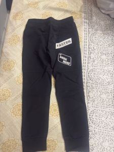 Black Joggers with "Never Give Up" Print