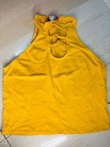 Yellow Cut-Out Halter Top🌻