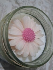 Floral Candle in Glass Jar