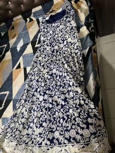 Elegant Navy Embroidered Lehenga Skirt