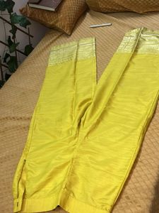 Yellow Silk Blend Trousers