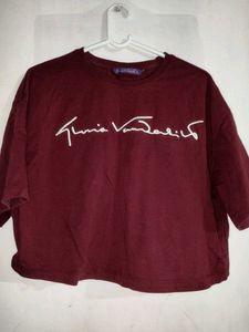 Gloria Vanderbilt Burgundy Graphic T-Shirt