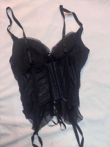 Black Corset Bustier Top