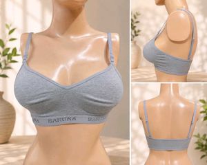 Comfortable Grey Cotton Bra