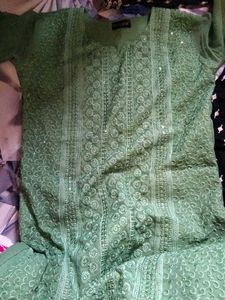 Green Embroidered Kurta Set