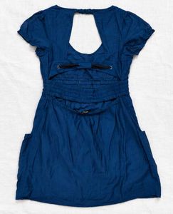 Cute Blue Keyhole Dress with pockets