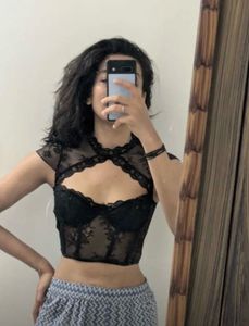 Newme Sheer Lace Corset Top