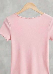 Cute Pink Ribbed "Beautiful" Crop top