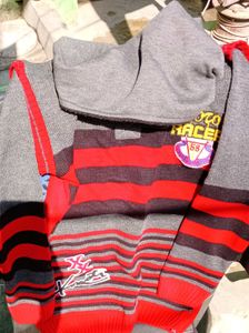 Striped Kids' Sweater with Hood