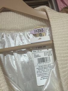 Cream Knitted Sweater Skirt