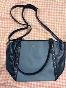 Chic Blue Caprese Handbag