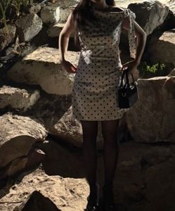 Polka Dot Mini Dress with Bow Detail